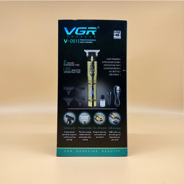VGR V091 Professional Rechargeable Electric Hair Trimmer With Metal Blade