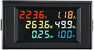 TENSE 6 IN 1 80-300V AC Digital Voltmeter Ammeter Power KWH Meter Watt Meter 100A 4 Colors LCD Display