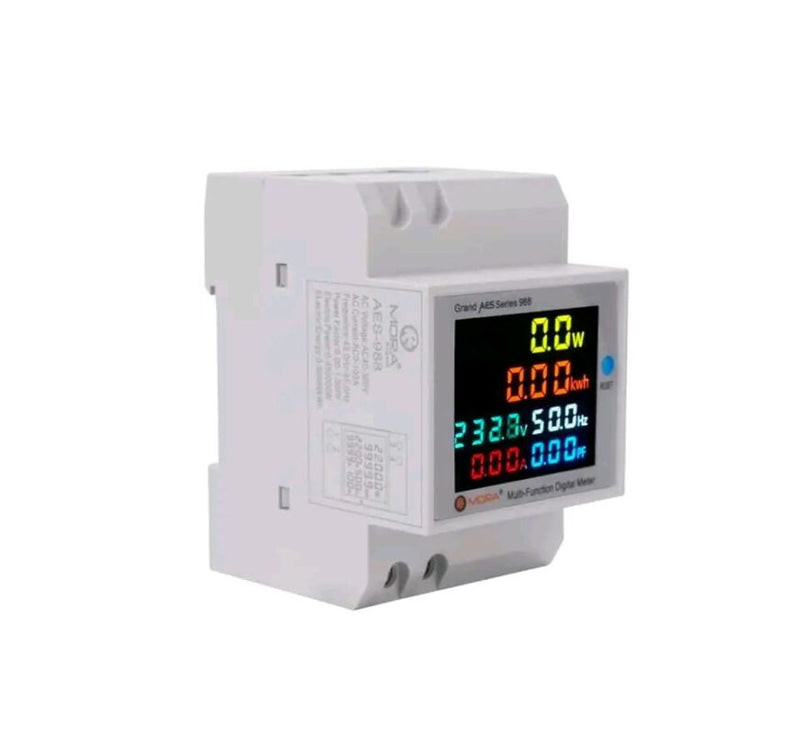 MORA 6IN1 din rail AC 220V 100A Voltage Current KWH Electric energy meter with Frequency and Power Factor