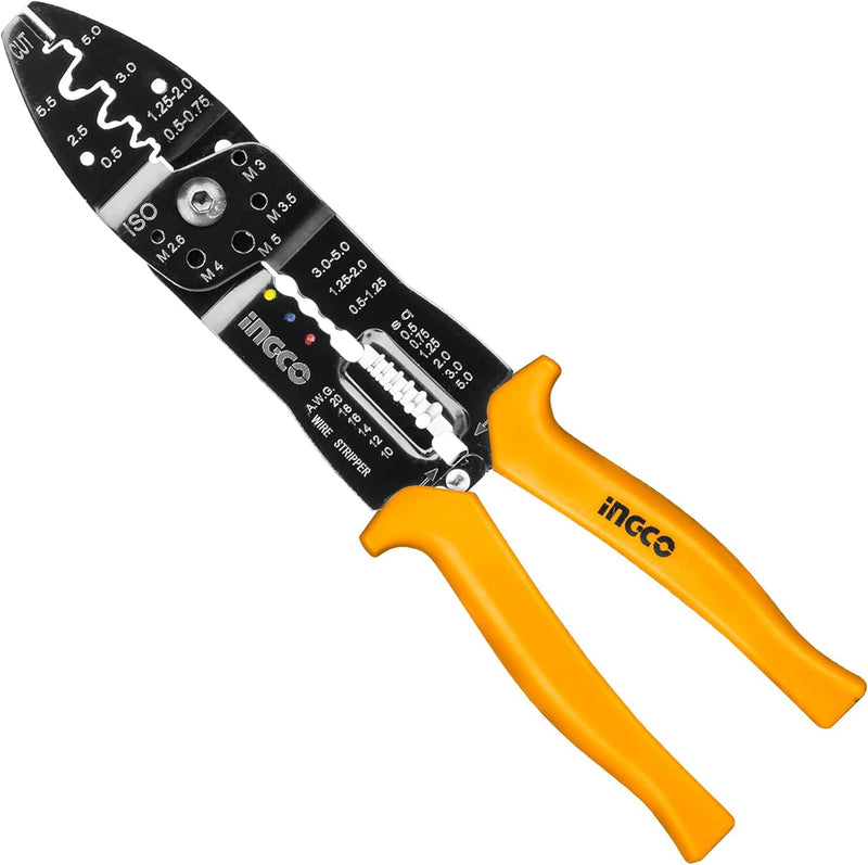 INGCO HWSP101 Wire Stripper, Electrical Pliers, Cable Stripper, Wire Cutter