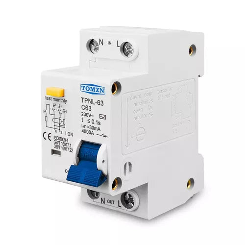 Tomzn TPNL63 C63 RCBO Amp Residual Current Circuit breaker with Current Leakage protection