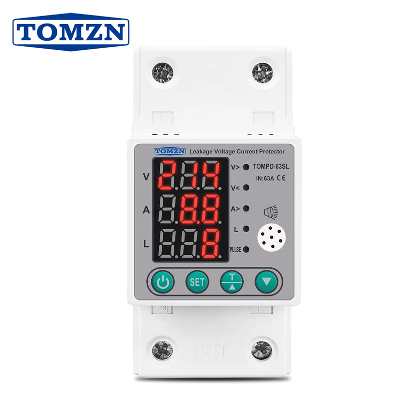 TOMZN 5in1 2024 model Over And Under Voltage Over Current with Current Leakage 63A