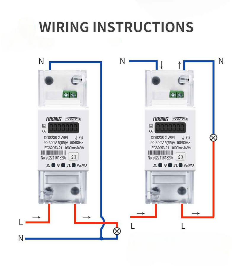 WIFI Smart Energy Meter With Display Power Consumption Monitor, With Import Export Power METER