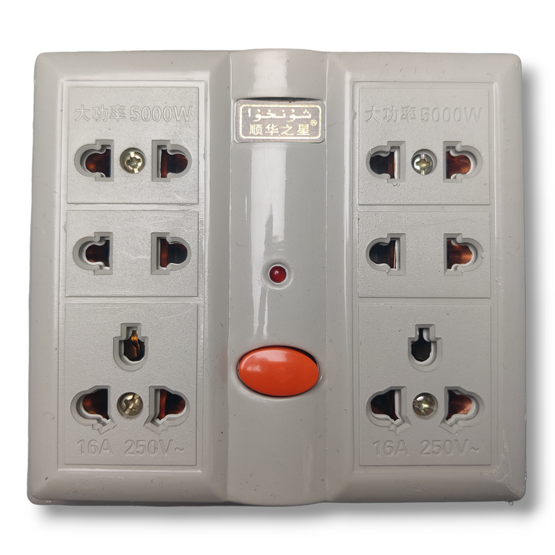 Electric extension board (928) with 6 sockets