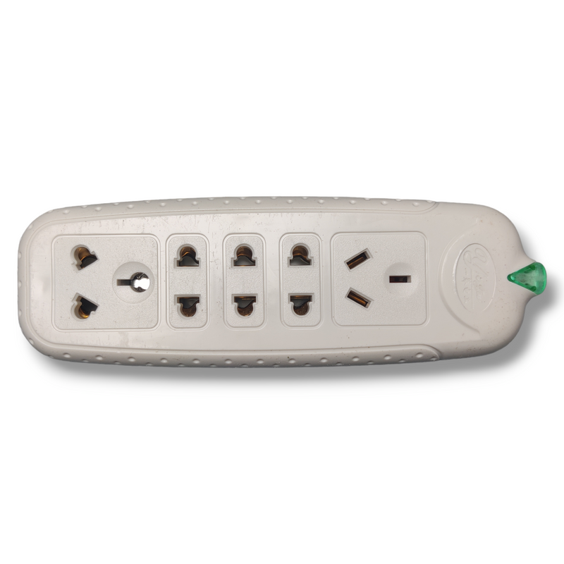 Electric extension board (174) with 5 sockets