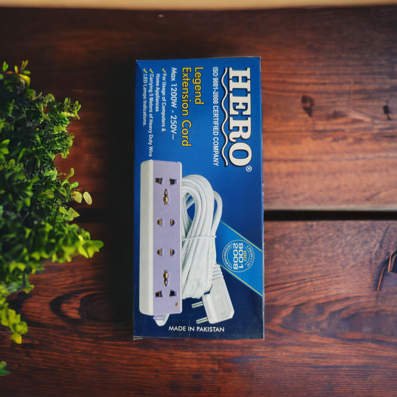 Hero Legend Extension Cord EB05 with 5 Meter Long Wire 1200W - 250V~