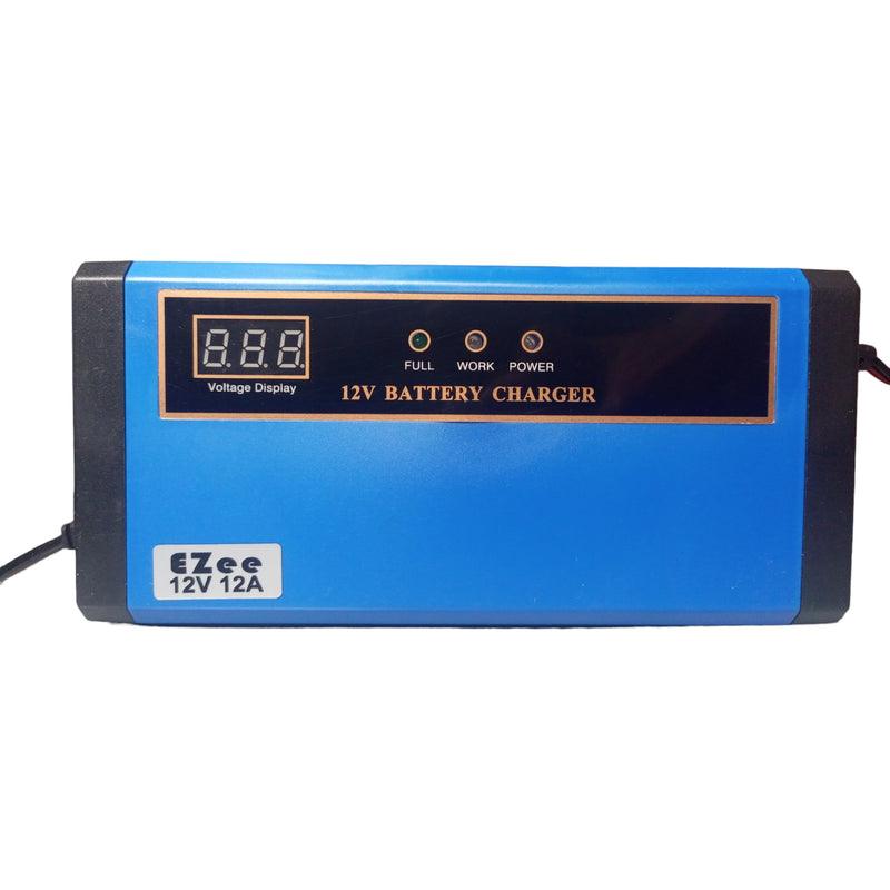 EZee DIGITAL 12A 12V Automatic Universal Battery Charger Blue Color