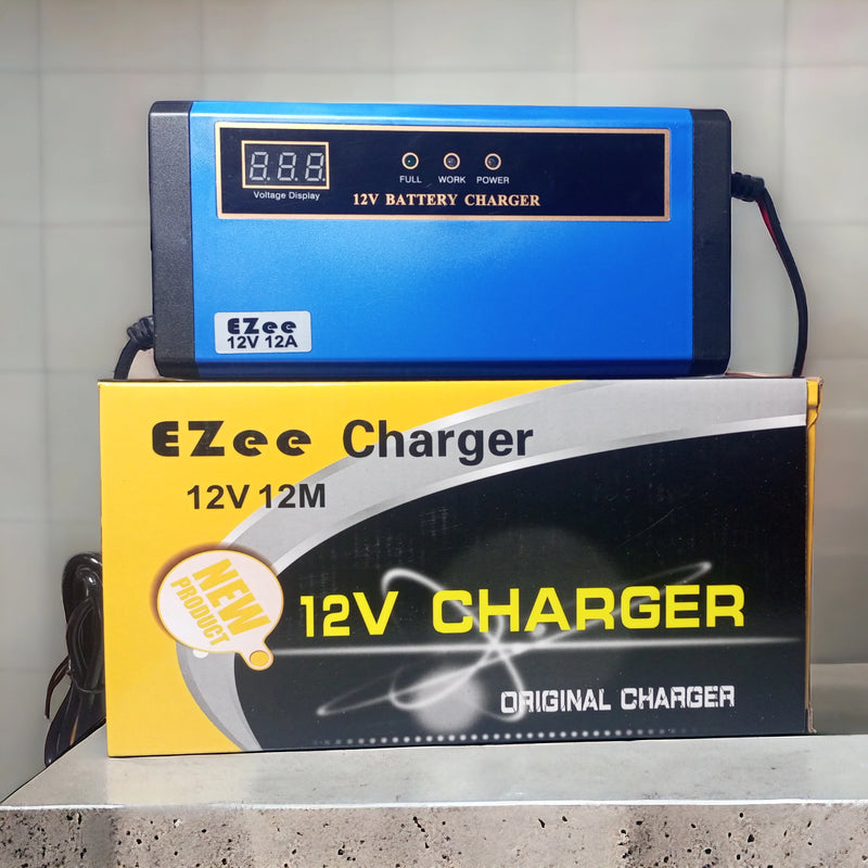EZee DIGITAL 12A 12V Automatic Universal Battery Charger Blue Color