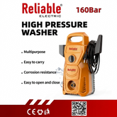 Reliable Electric High Pressure Washer Medium 160 Bar with Foam Spray Gun