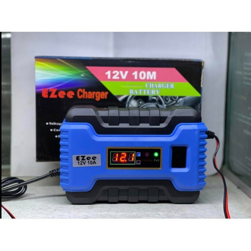 EZee-DIGITAL 10A 12V Automatic Universal Battery Charger 3 Phase Control.