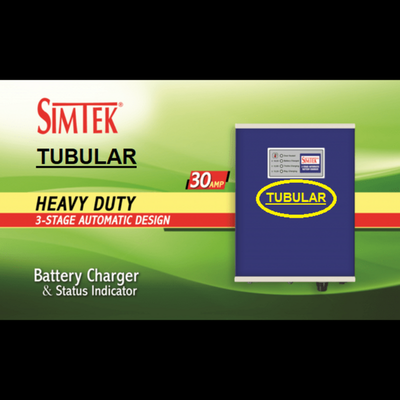 SIMTEK 30A Charger for Tubular Battery 220VAC to 12V DC Smart Digital AGM/GEL Battery Charger
