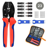 YTH-2546B-23 Suit Solar Crimping Pliers Tools Kit For MC4 Cable Electeical Connectors Solar Panel PV Cable 5 Male Female Connectors Termianls Sets