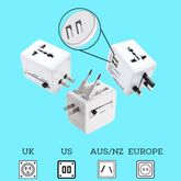 All in One Universal Travel Adapter ( Europe/UK/US/Aus) With 2XUSB Port