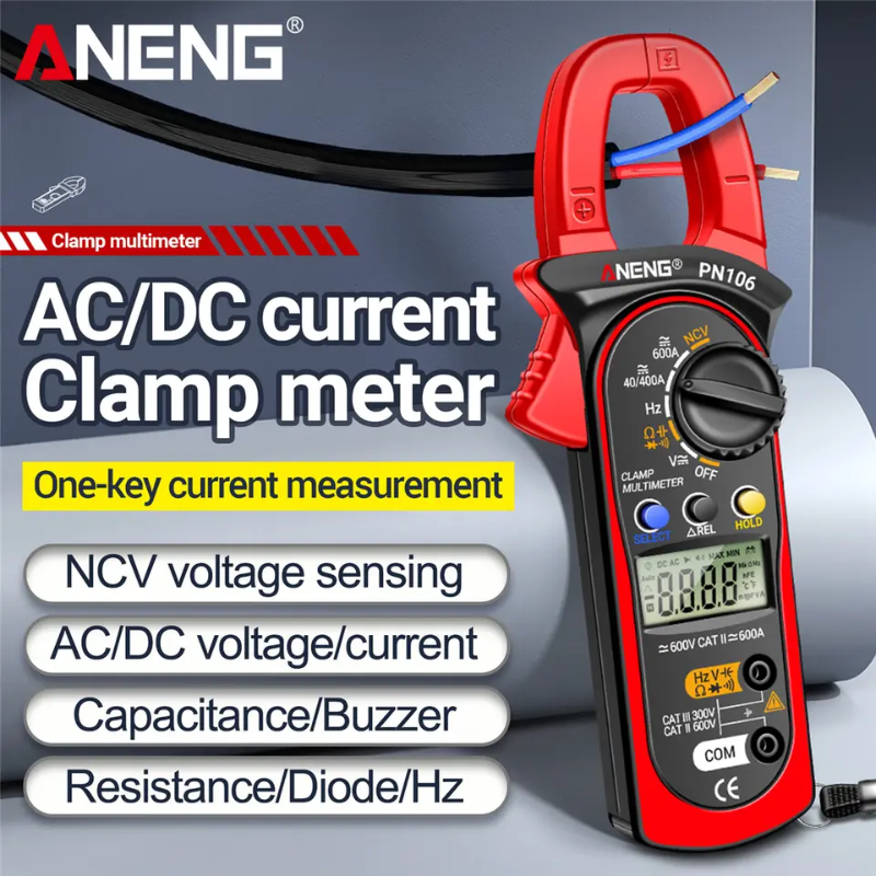 ANENG PN106 Clamp Meter CAT III 300V/CAT II 600V 600A AC/DC Current Voltage