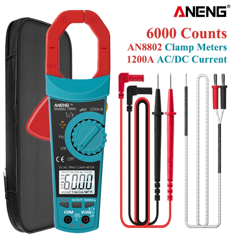 ANENG AN8802 Digital Smart Multimeter 1200A True RMS Clamp Meters AC/DC Current Tester Electric Ampere Frequency Voltmeter  Tool