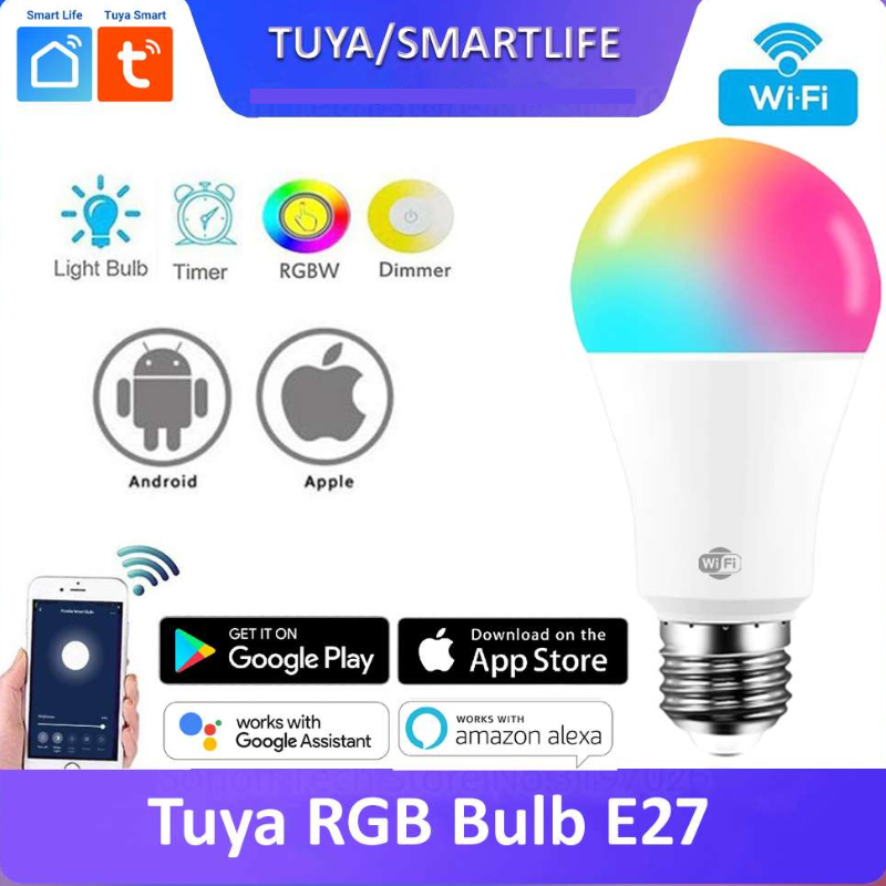 Tuya Smart 9W RGB Dimmable Bulb E27 Wi-Fi Smart LED Bulb