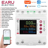 EARU 14in1 100A Bidirectional WIFI Smart Meter with Monitoring and Protection