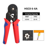 YTH Crimping Plier HSC8 6-6 Self-adjustable Crimping Tools for 0.25-6 mm² AWG 23-10, Square Ferrule Wire Cable End-sleeves Red (Copy)