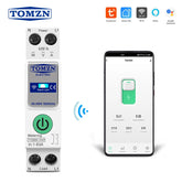 Tomzn TOB9S-VAP 8in1 63A WIFI Smart Switch with monitoring and Protection, TOMZN wifi breaker full function