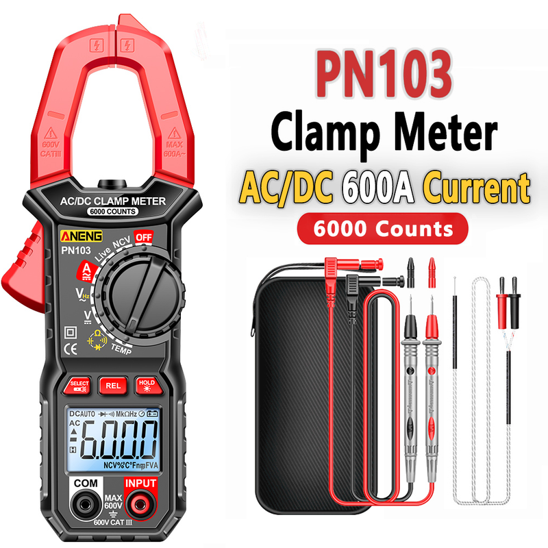 ANENG PN103 Clamp Digital Meter Multimeter 600A AC Current AC/DC Voltage Tester