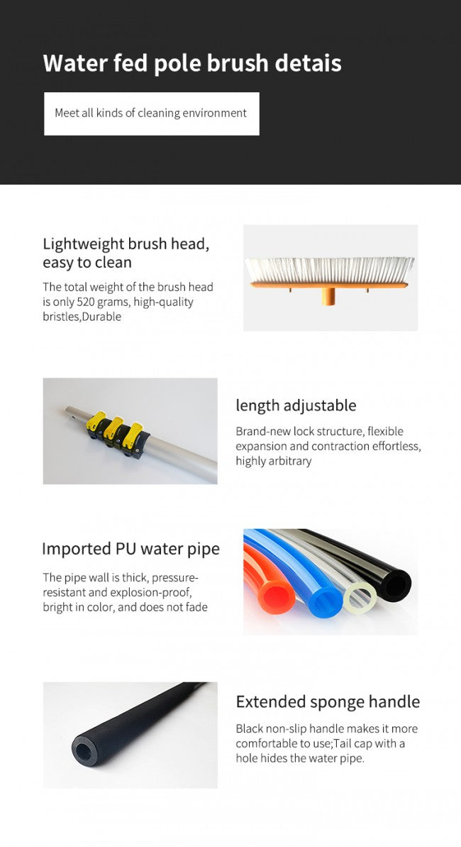 Long Range Solar Panel And Glass Panel Cleaning Manual Brush