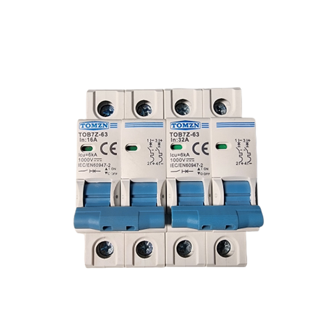 Tomzn 2P DC 1000V Solar Mini Circuit Breaker 16A, 20A, 32A, 63A