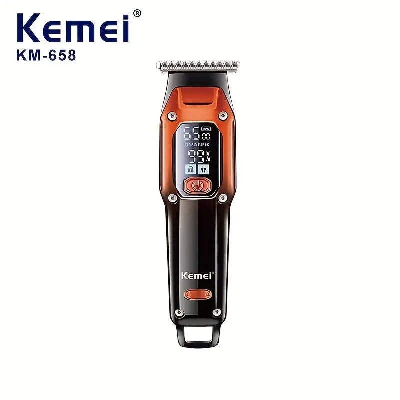 Kemei Electric Scissors KM-658 New LED LCD Digital Display USB Fast Charging Electric Pusher Hair Salon Hair Clipper