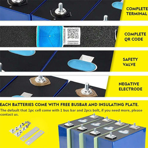 REPT 3.2V 104Ah A-Grade LiFePO4 Prismatic Cell Lithium Iron Phosphate – High Performance & Long Life Pack of 4 Cells