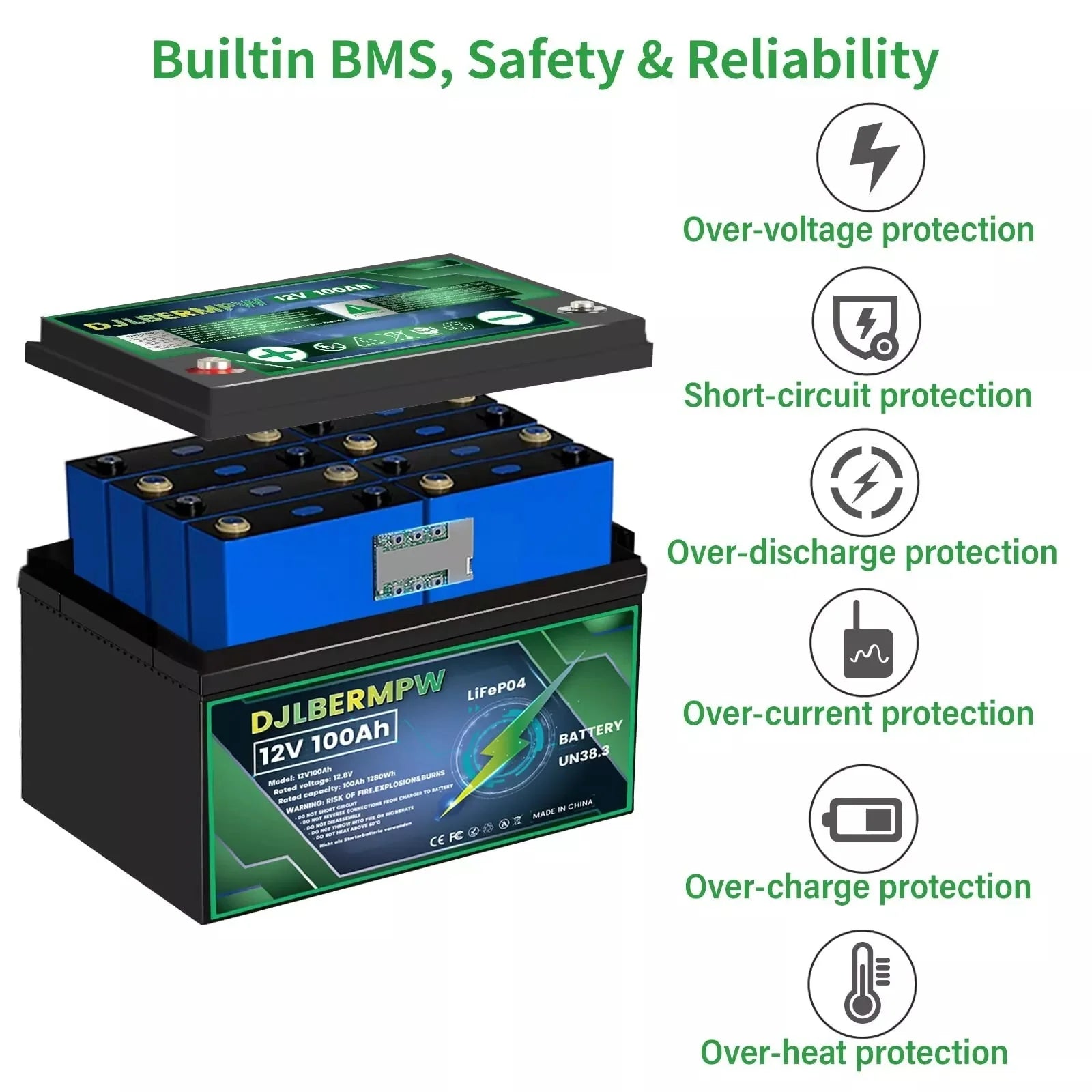 DJDC Dongjin 12 100Ah Lithium-Ion LiFePO4 Deep Cycle battery