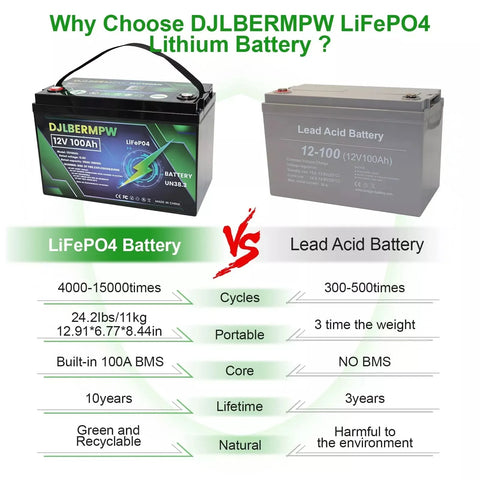 DJDC Dongjin 12 100Ah Lithium-Ion LiFePO4 Deep Cycle battery