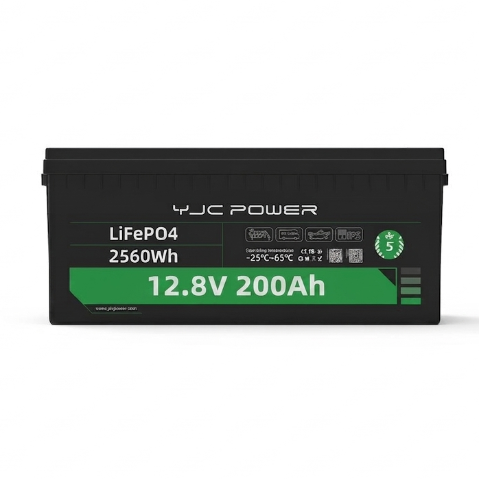 YJC Power YJC-LB-L-P-12200 12.8V 200Ah LiFePO4 Lithium Battery IP65 | 2560Wh Deep Cycle Battery