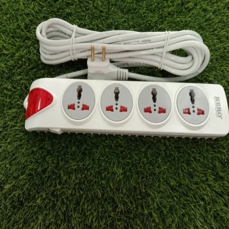 Hero Legend Extension Cord EB08 with 5 Meter Long Wire 2500W - 250V~ 4Multi Socket
