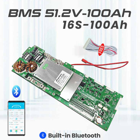 JBD 51.2V 100Ah BMS for 8-16S Cells Lithium Battery Pack Without Communication