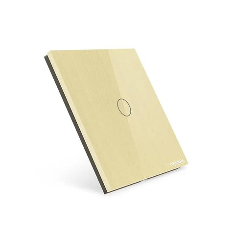1 Gang Glass Cover – Golden | Premium Tempered Glass Cover for Smart Switches