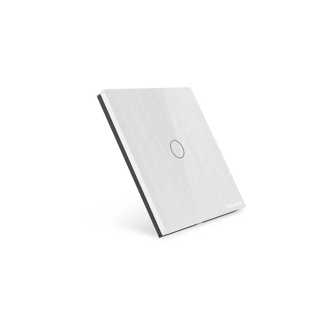 1 Gang Glass Cover – Silver | Premium Tempered Glass Cover for Smart Switches & Wall Panels