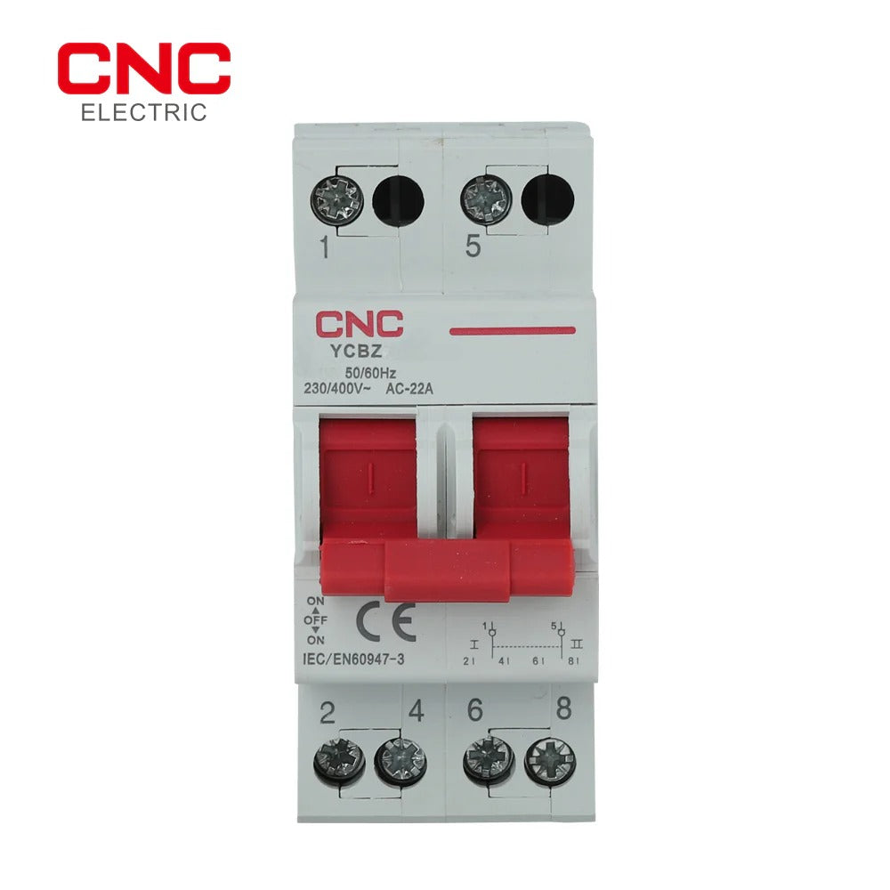 CNC YCBZ-63 2P 63A MTS Dual Power Manual Transfer Isolating Switch Interlock Circuit Breaker CNC breaker type changeover