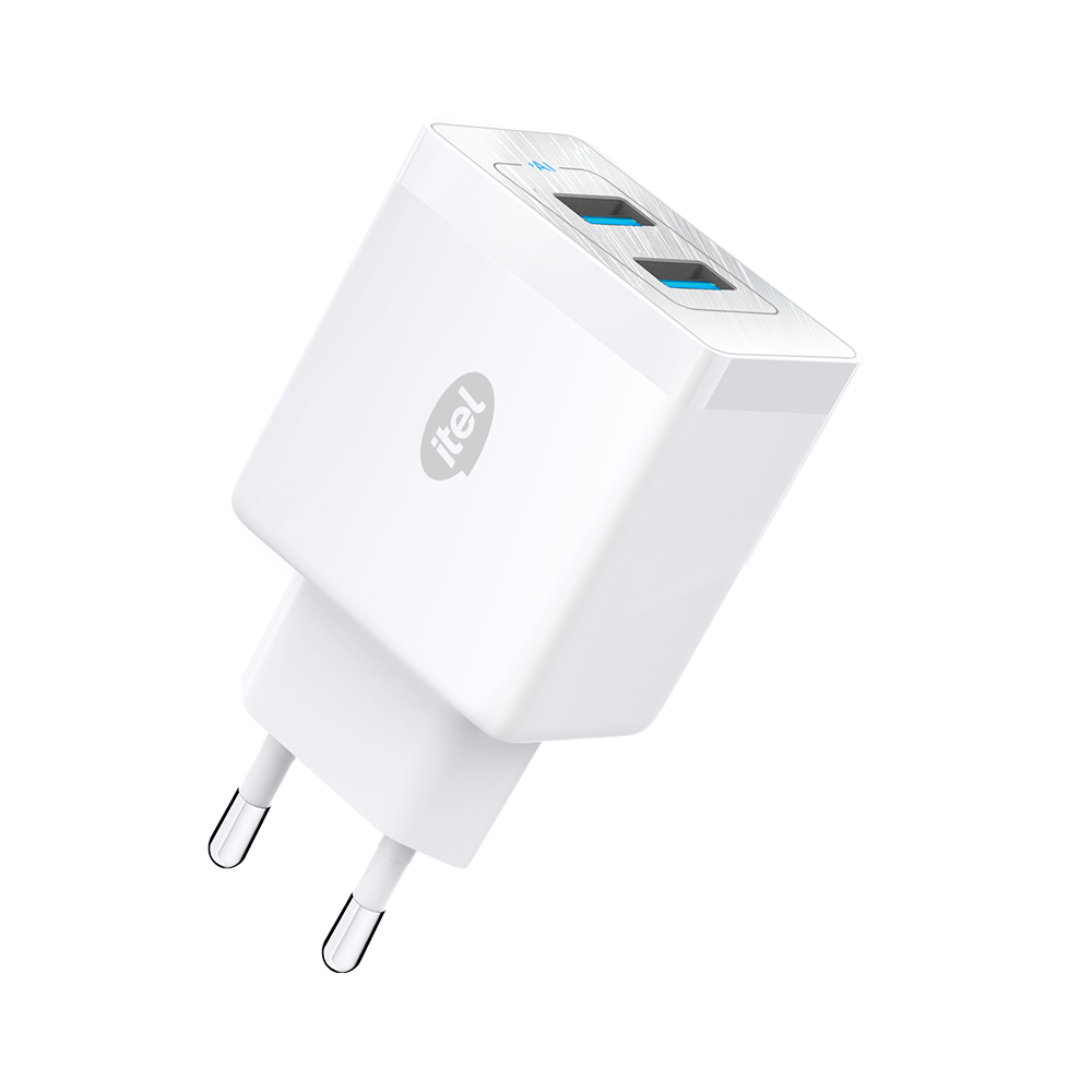 itel ChargerPulse ICW-185E | 18W Dual USB Fast Charger with QC3.0 & PowerAI