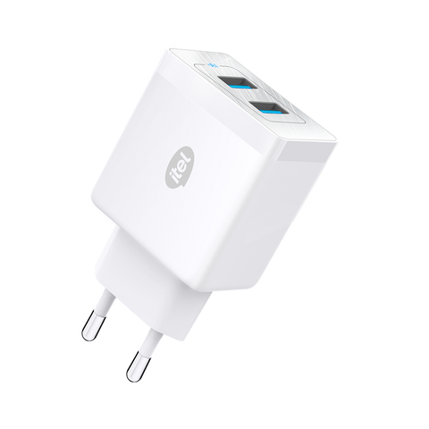 itel ChargerPulse ICW-185E | 18W Dual USB Fast Charger with QC3.0 & PowerAI