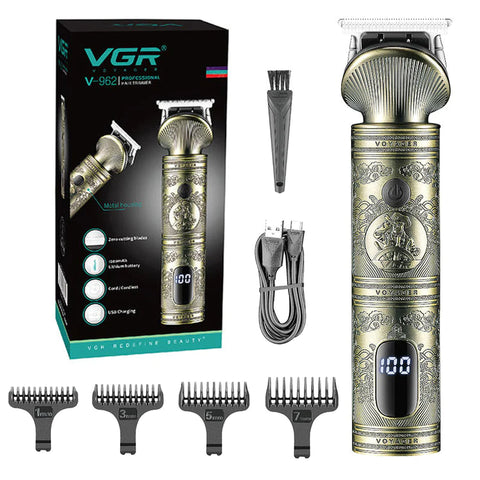 VGR V-962 Professional Cordless Hair Clipper Rechargeable LED Display For Men