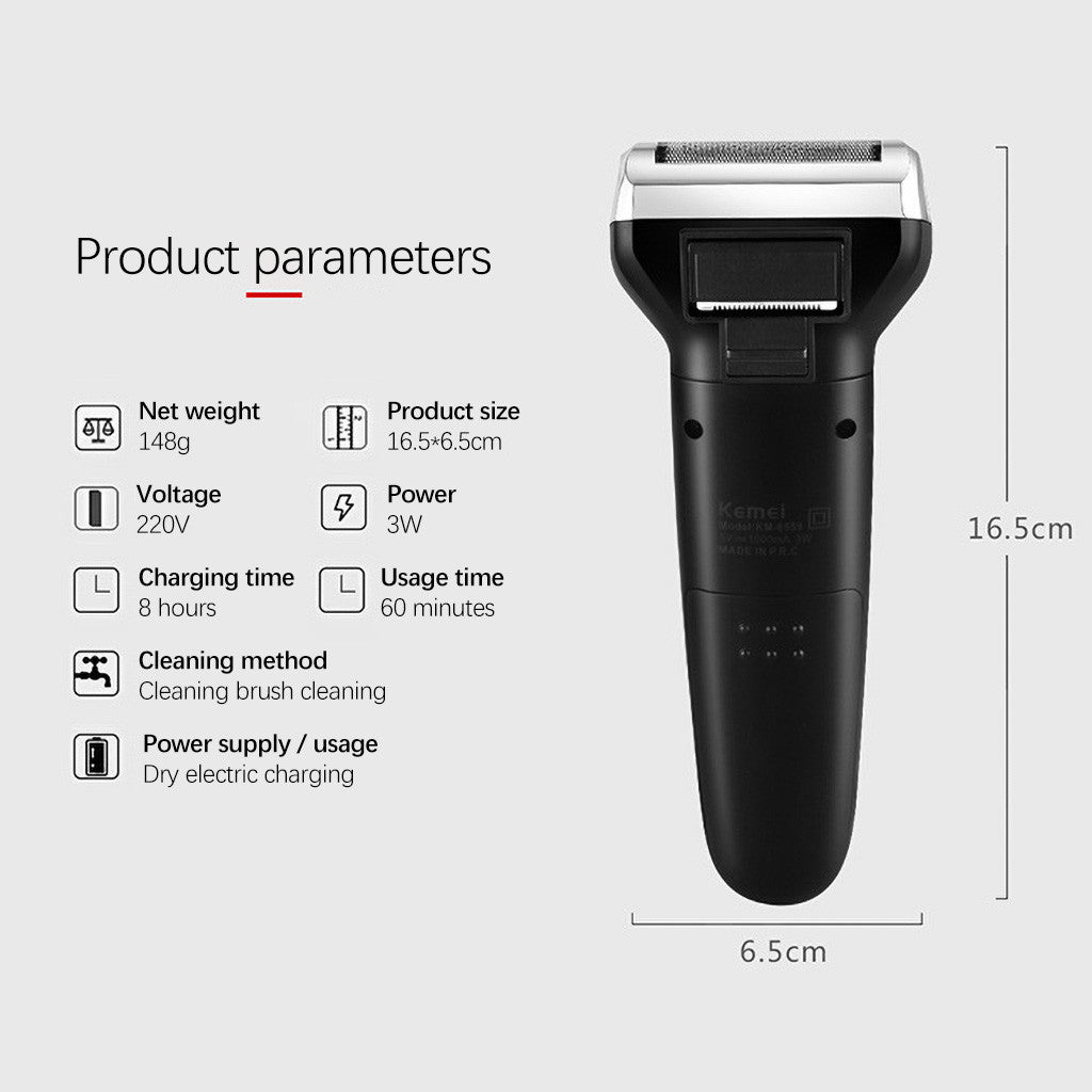 Kemei KM-6558 Premium Quality 3in1 Rechargeable Professional Hair Trimmer Super Grooming Kit Shaver Clipper Nose Trimmer