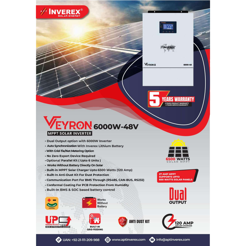 Inverex Veyron II 6KW Hybrid Solar Inverter