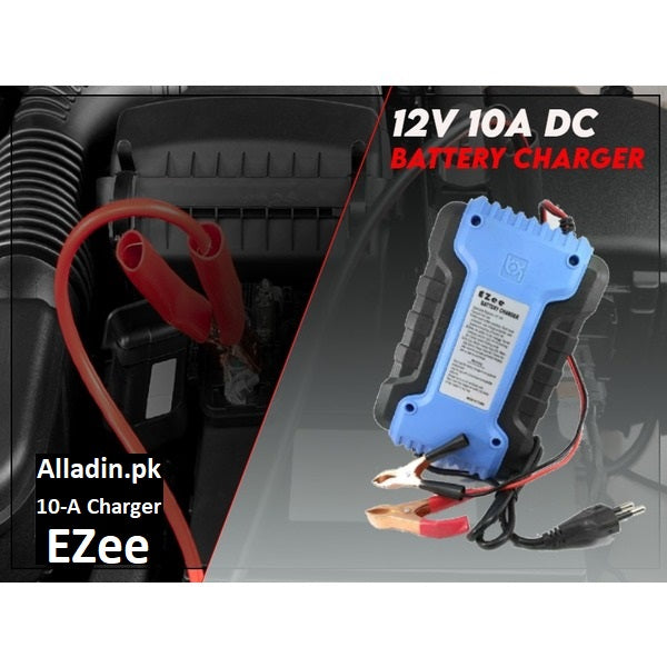EZee-DIGITAL 10A 12V Automatic Universal Battery Charger 3 Phase Control.
