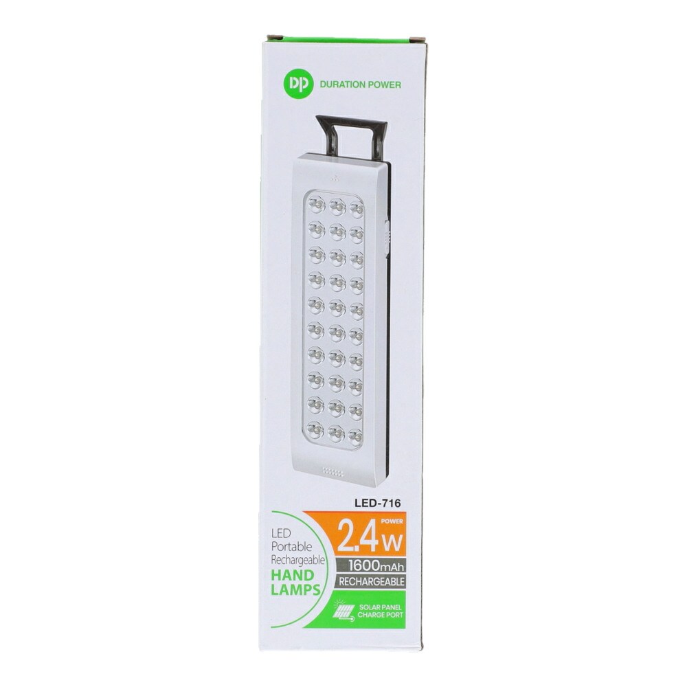 Duration Power DP-716 30 LED Rechargeable Hand Lamp With Solar Charge Support