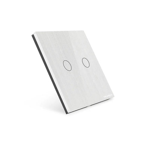 2 Gang Glass Cover – Silver | Premium Tempered Glass Switch Cover
