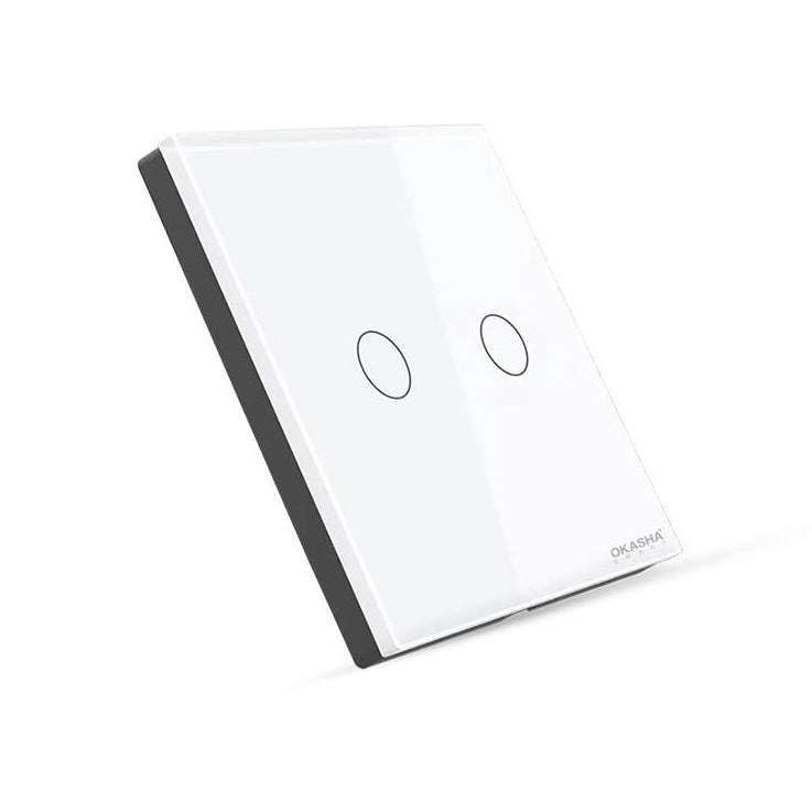 2 Gang Glass Cover – White | Premium Tempered Glass Wall Switch Cover