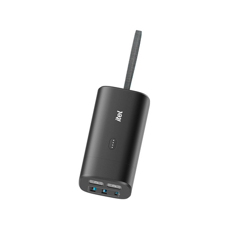 itel PowerEasy 20000mAh 22.5W Fast Charging Power Bank with Built-in Type-C & Lightning Cable (Model A1461)