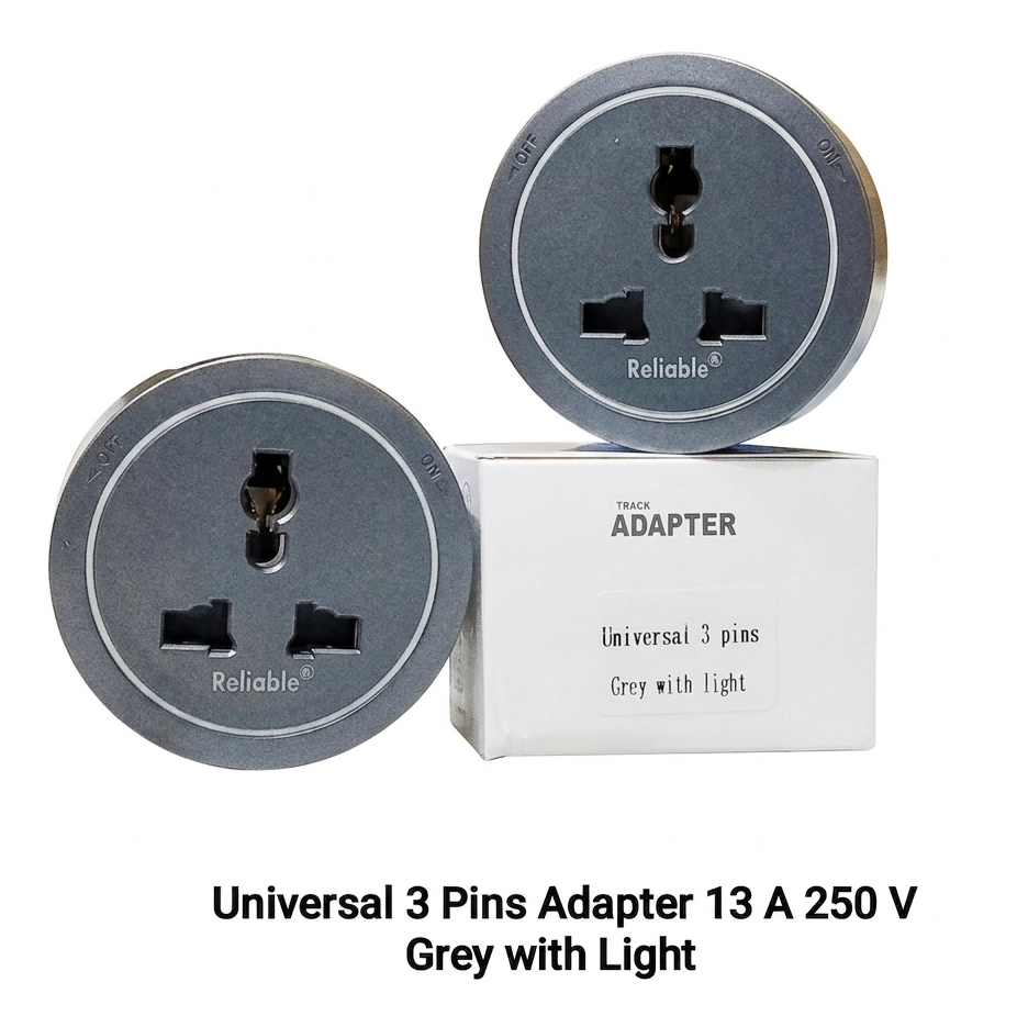 Reliable Electric 3 Pin Adapter 13A for 70CM & 100CM Track Socket | Universal Removable Power Track Adapter
