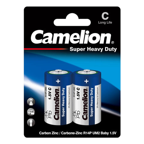 Camelion Super Heavy Duty 1.5V  Batteries - C size (2 batteries)