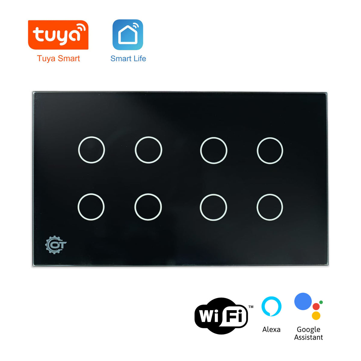 8 Gang Wi-Fi Glass Switch DIY Smart Home Tuya Intelligent Neutral Line Smart Switch