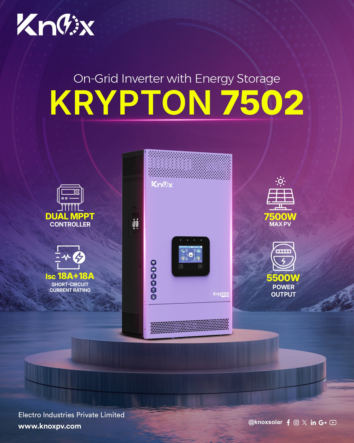 Knox Krypton 7502 5.5KW Hybrid Solar Inverter With PV 7500W